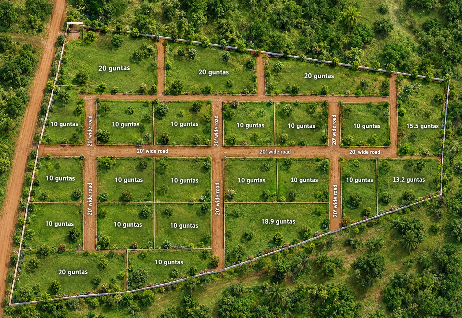 Layout concept render of IR Soul Valley farm plots